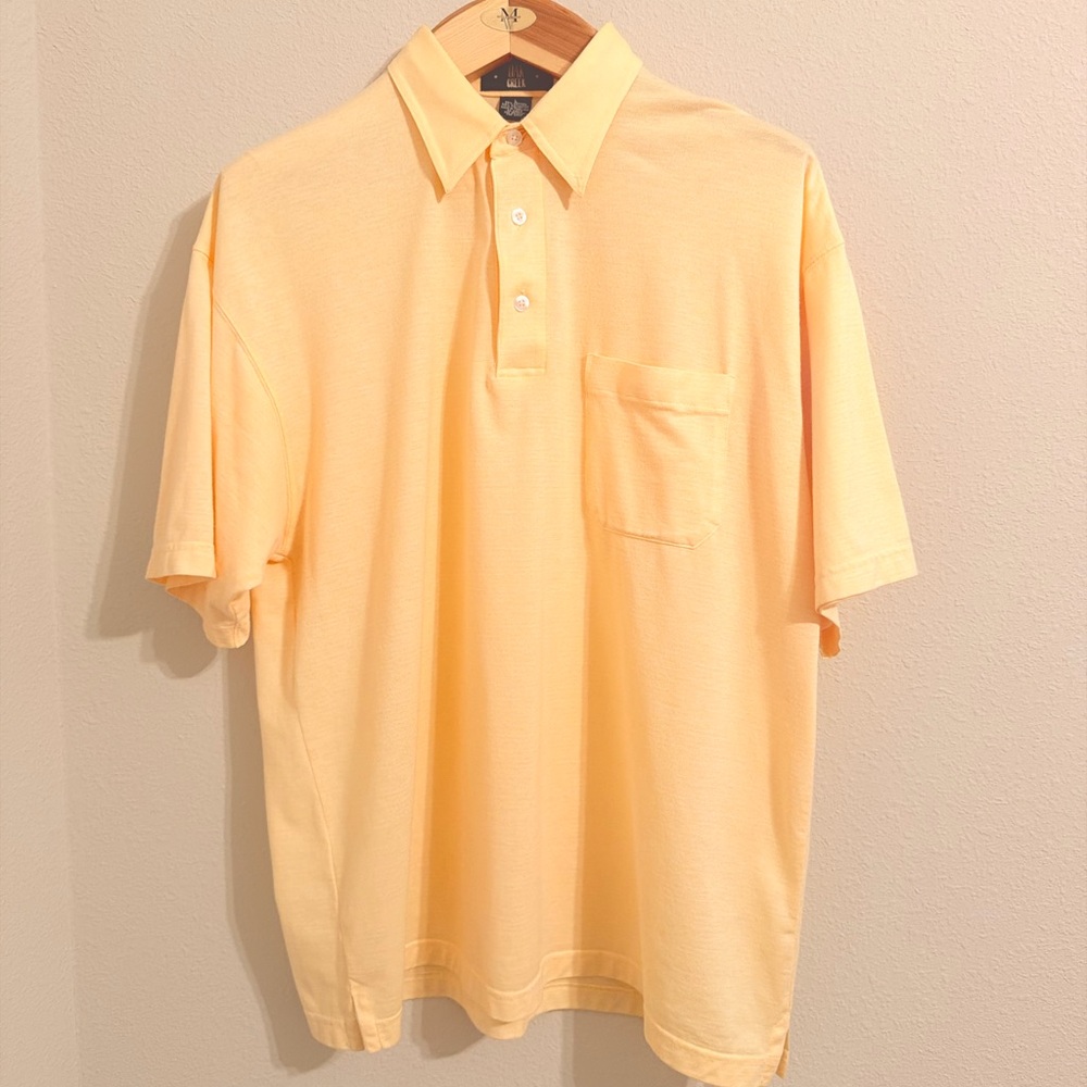 Oak Creek Classic Yellow Polo Shirt for Men Large size with One pocket left side